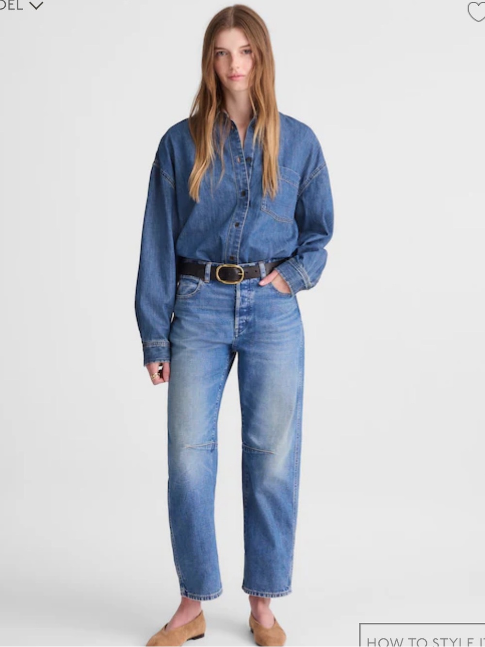 Madewell The Darted Barrel-Leg Jean, Size 28